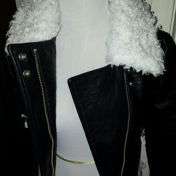 Nasty Gal leather and sherling jacket