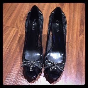 Black and lace GUESS heels