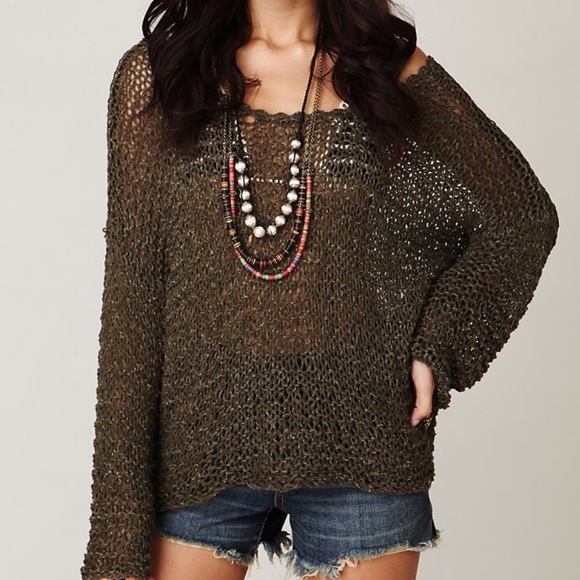 Free People Sweaters - Free People Beach Olive Knit Sweater