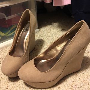 Size 7 nude Charlotte Russe wedges