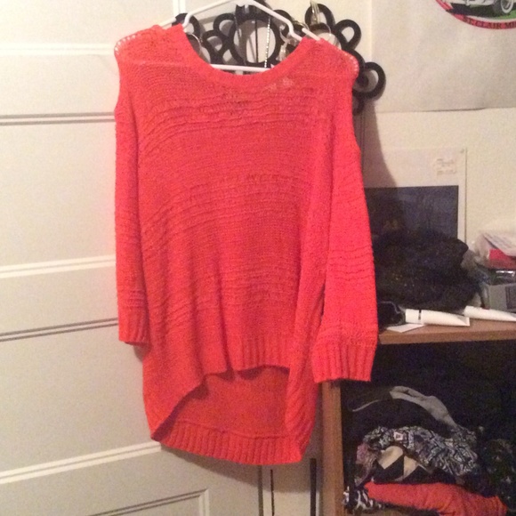 Orange high low sweater