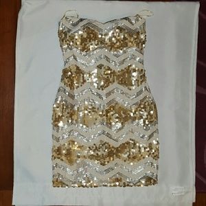 Strapless sequin dress