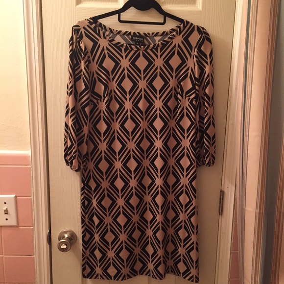 Tan and black work dress