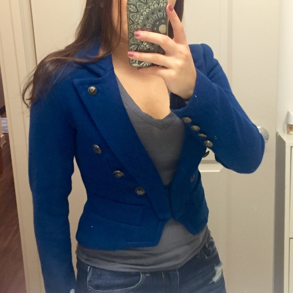 blue blazer with buttons from forever 21