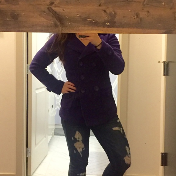 purple forever 21 peacoat