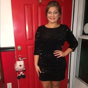 Black Sequin Party Dress