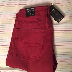 American Eagle Rustic Red Sateen Jegging