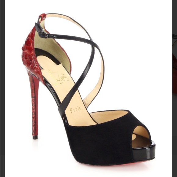 Christian Louboutin Minetta Suede Python Pumps