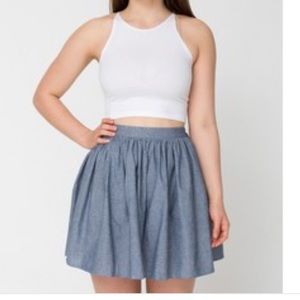 American apparel woven chambray skirt