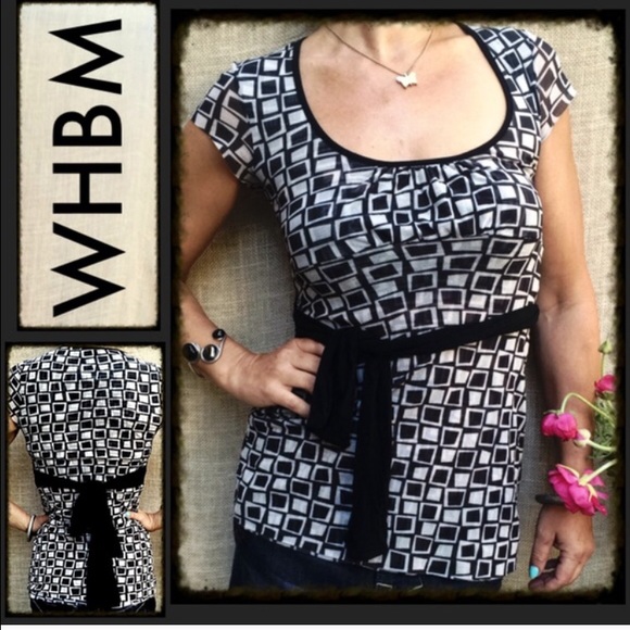 Black & White Checkered Top w/ Tie