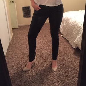 Zara faux leather skinny jeans