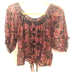 Sheer floral blouse