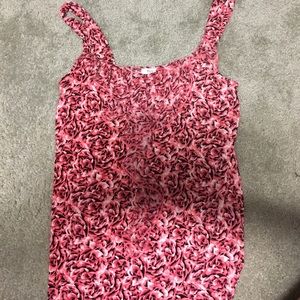 Rose print ruffle shirt