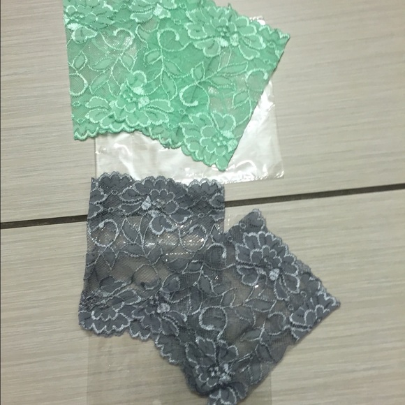 2 Pairs Green & Gray Lace Boot Cuff Leg Warmers - Picture 2 of 2