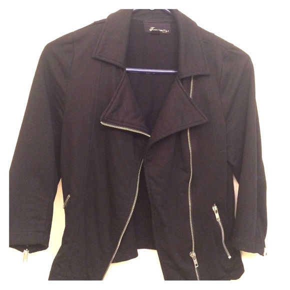 Black Cotton Moto Jacket