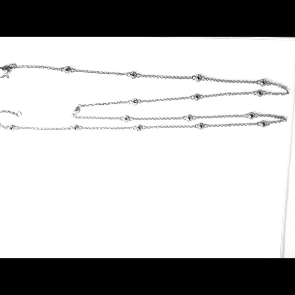 Judith Ripka 36 inch Necklace Sterling w Onyx - Picture 1 of 3