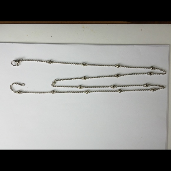 Judith Ripka 36 inch Necklace Sterling w Onyx - Picture 3 of 3