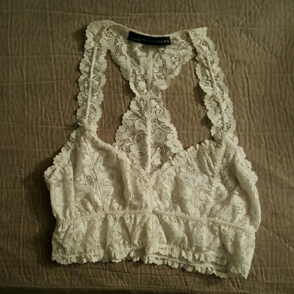 All white, lace bralette