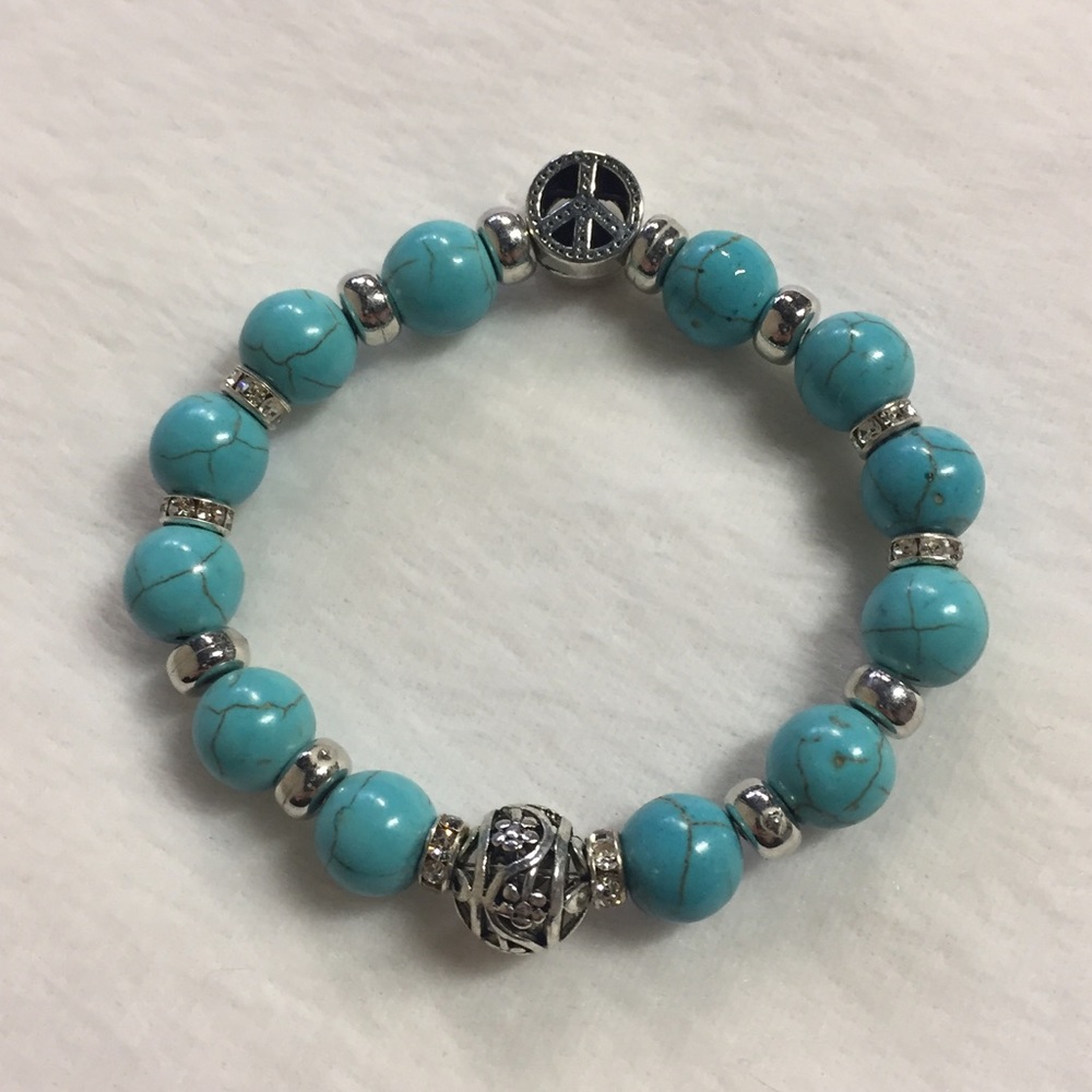 Handmade Turquoise Peace Bracelet