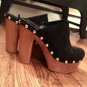 Studded clog high heels