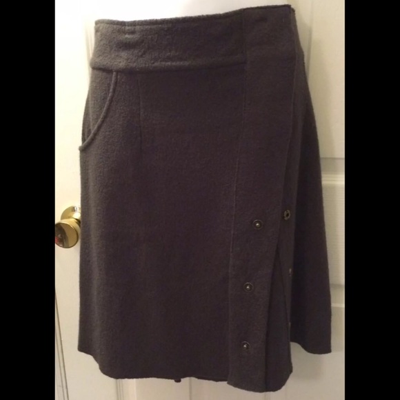 Anthropologie Wool wrap skirt . Olive green - Picture 3 of 3