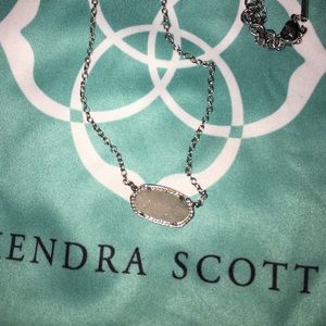 Elisa Silver Pendant Necklace in Iridescent Drusy