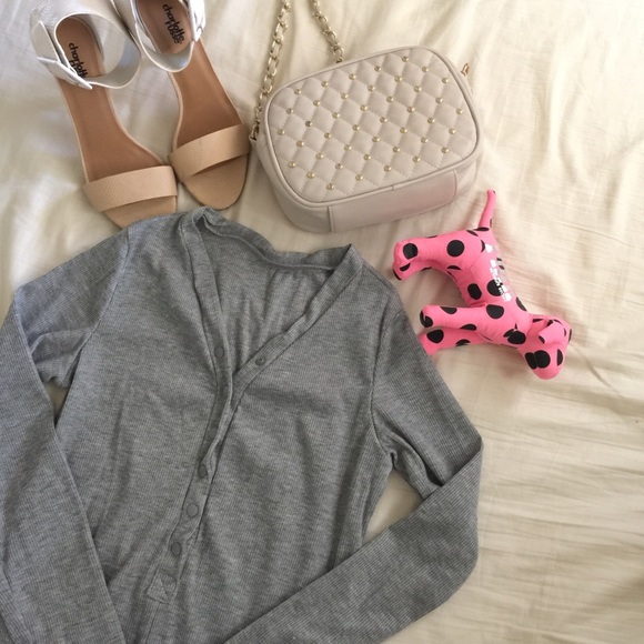 BRAND NEW Gray ribbed thermal bodysuit romper