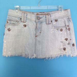 A&F Jewelled & Embroidered Jean Skirt