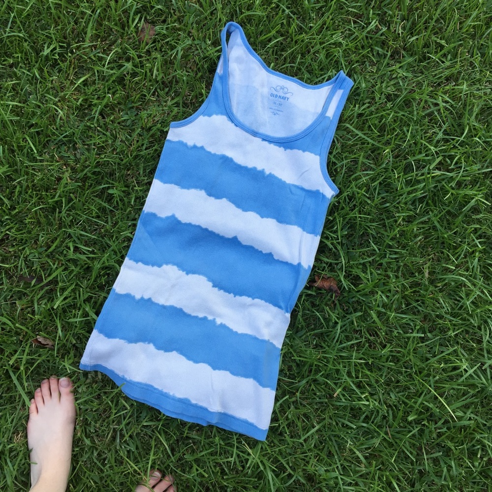 FINAL SALE! Blue and White Striped Tank
