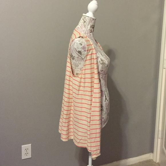 J. Crew Pink Stripe Sleeveless Cardigan - Picture 2 of 3