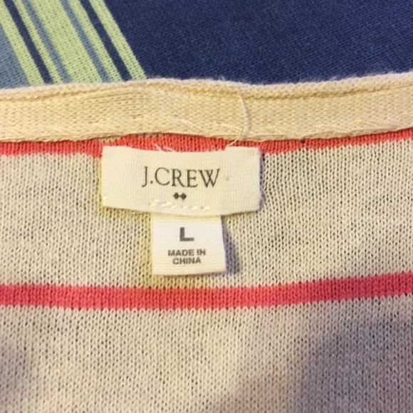 J. Crew Pink Stripe Sleeveless Cardigan - Picture 3 of 3