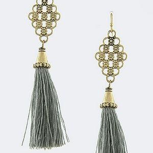 Floral tassel earrings