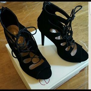 Lace up Black Heels