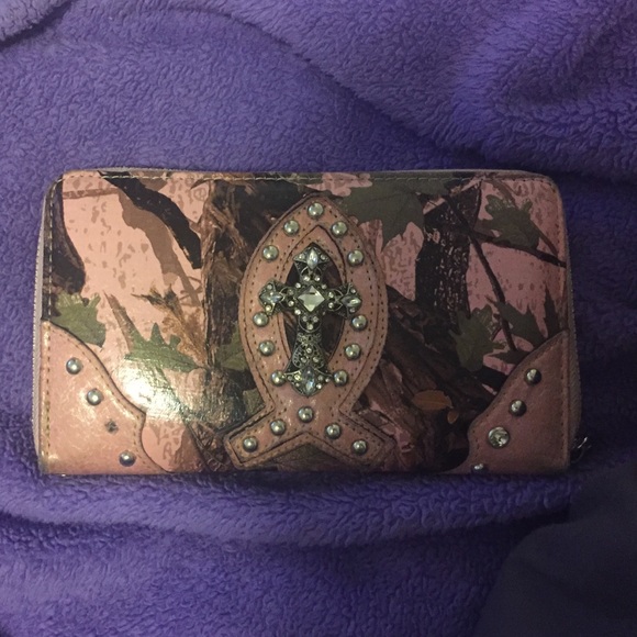 Pink camo wallet