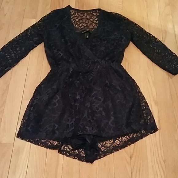 SOLD...IN BUNDLE NAUGHTY NAVY ROMPER - Picture 2 of 3