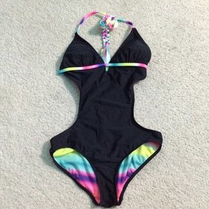 Open Back one-piece swim suit