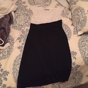 Semi formal black and white dress