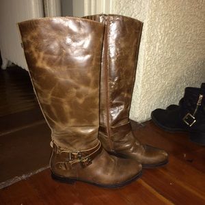 Brown riding boots