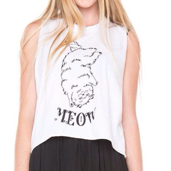 🎉 HP brandy melville meow cat muscle tee - Picture 2 of 3