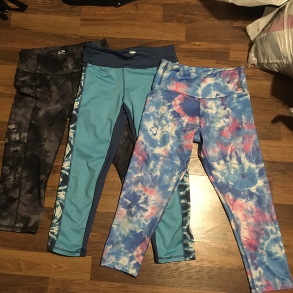 Tie-dye athletic tights bundle