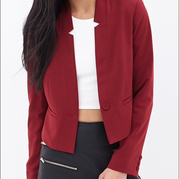 Forever 21 Jackets & Blazers - NWOT Burgundy Single Button Blazer 👠