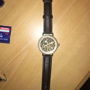 black leopard print watch