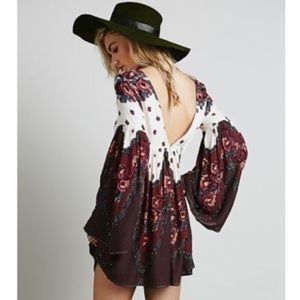 Free People floral print backless dress