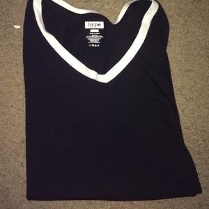 Black and white v neck