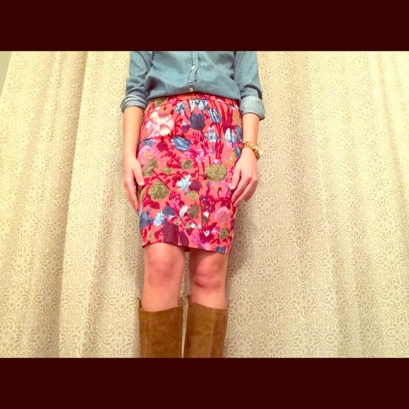 Jcrew Floral Skirt