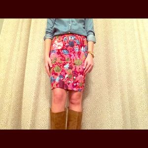 Jcrew Floral Skirt