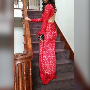 Red 2 piece lace dress!!! #PROM