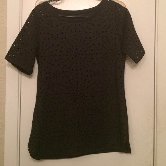 Black with pattern spandex material top
