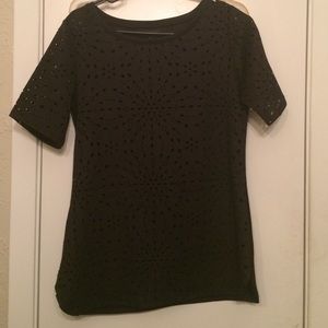 Black with pattern spandex material top