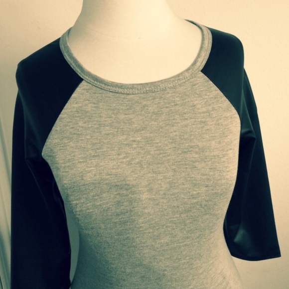 Grey jersey/Faux leather midi dress😍 - Picture 3 of 4